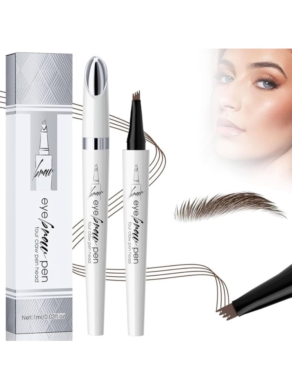 QIC Microblading Eyebrow Pen - Dark Brown, NEW